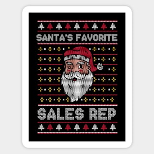 Santa's Favorite Sales Rep // Funny Ugly Christmas Sweater // Sales Representative Holiday Xmas Sticker